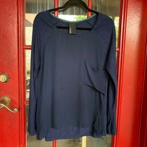 Doland Women Top Size Small T Shirt Blue Round‎ Nec